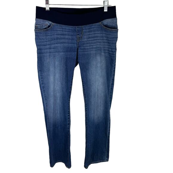 Liz Lange Medium Wash Bootcut Under Belly Maternity Jeans Size 6 - Picture 1 of 7